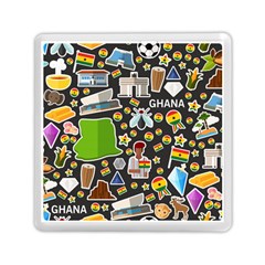 Vector Flat Seamless Texture Pattern Ghana Memory Card Reader (square) by Vaneshart