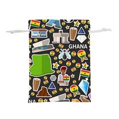 Vector Flat Seamless Texture Pattern Ghana Lightweight Drawstring Pouch (s)