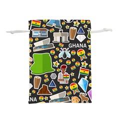 Vector Flat Seamless Texture Pattern Ghana Lightweight Drawstring Pouch (l)