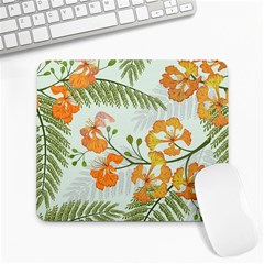 Peacock Flower Seamless Pattern Large Mousepads by Vaneshart