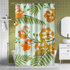 Peacock Flower Seamless Pattern Shower Curtain 48  X 72  (small)  by Vaneshart