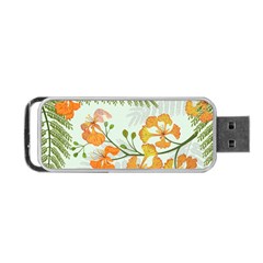 Peacock Flower Seamless Pattern Portable Usb Flash (two Sides) by Vaneshart