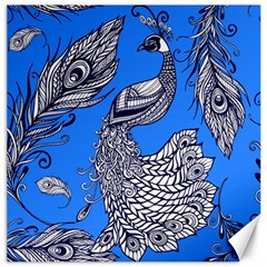 Peacock Bird Feathers Seamless Background Pattern Canvas 12  X 12  by Vaneshart