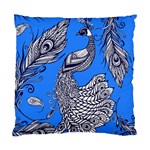 Peacock Bird Feathers Seamless Background Pattern Standard Cushion Case (One Side) Front