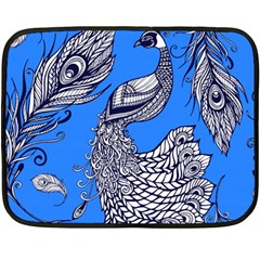 Peacock Bird Feathers Seamless Background Pattern Double Sided Fleece Blanket (mini)  by Vaneshart