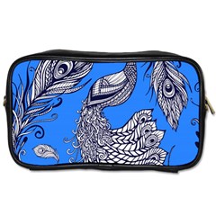 Peacock Bird Feathers Seamless Background Pattern Toiletries Bag (one Side) by Vaneshart