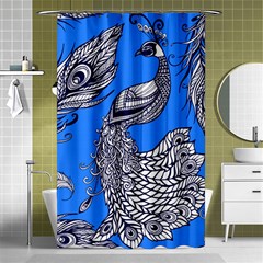 Peacock Bird Feathers Seamless Background Pattern Shower Curtain 48  X 72  (small)  by Vaneshart