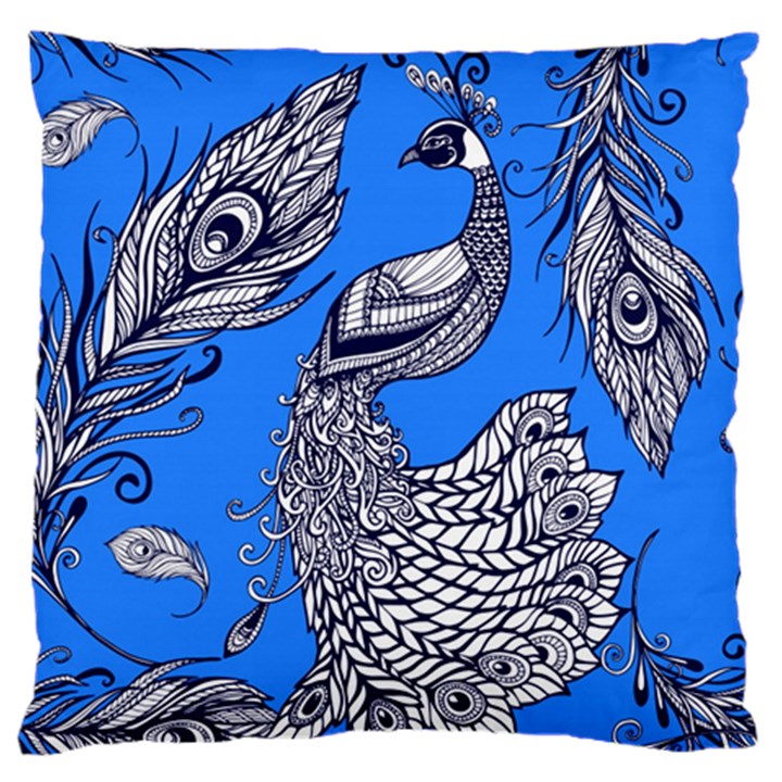 Peacock Bird Feathers Seamless Background Pattern Standard Flano Cushion Case (Two Sides)