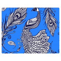 Peacock Bird Feathers Seamless Background Pattern Double Sided Flano Blanket (medium)  by Vaneshart