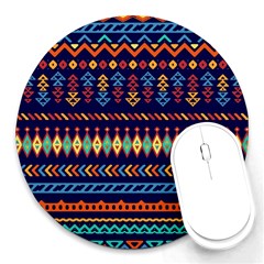 Decorative Pattern Ethnic Style Round Mousepads by Vaneshart