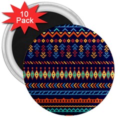 Decorative Pattern Ethnic Style 3  Magnets (10 Pack)  by Vaneshart