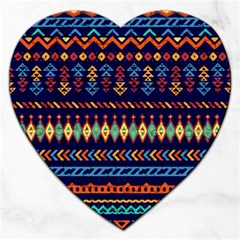 Decorative Pattern Ethnic Style Jigsaw Puzzle (heart) by Vaneshart