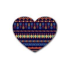 Decorative Pattern Ethnic Style Heart Coaster (4 Pack)  by Vaneshart