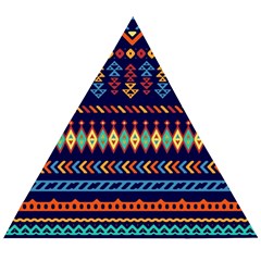 Decorative Pattern Ethnic Style Wooden Puzzle Triangle by Vaneshart