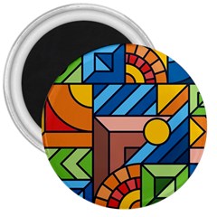 Colorful Geometric Mosaic Background 3  Magnets