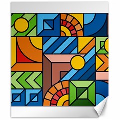 Colorful Geometric Mosaic Background Canvas 8  x 10 