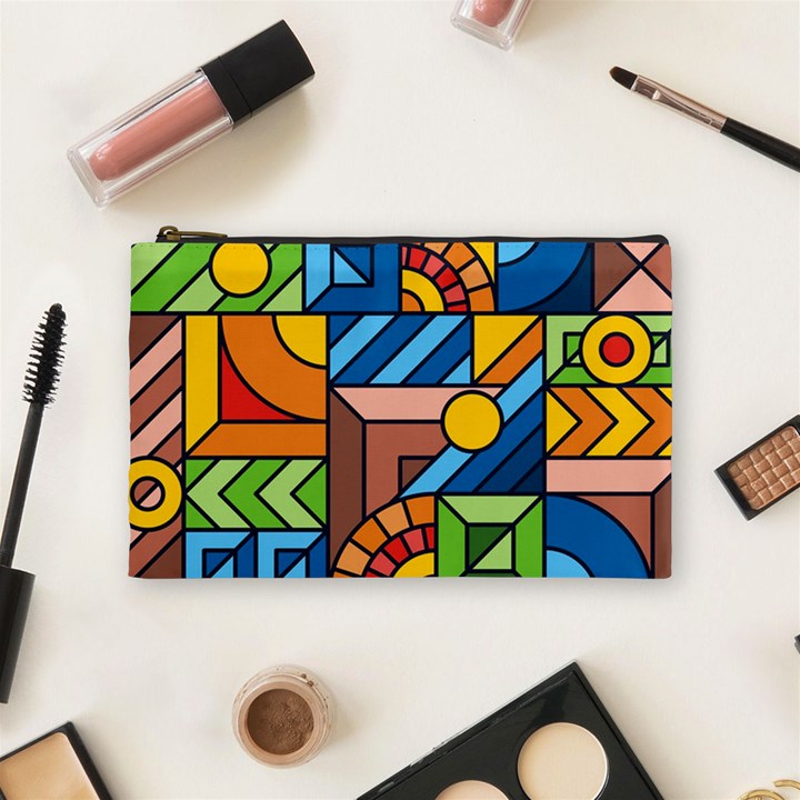 Colorful Geometric Mosaic Background Cosmetic Bag (Medium)