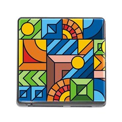 Colorful Geometric Mosaic Background Memory Card Reader (Square 5 Slot)