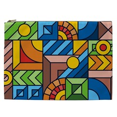 Colorful Geometric Mosaic Background Cosmetic Bag (XXL)