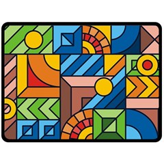 Colorful Geometric Mosaic Background Double Sided Fleece Blanket (Large) 