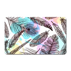 Hand Drawn Feathers Seamless Pattern Magnet (rectangular) by Vaneshart