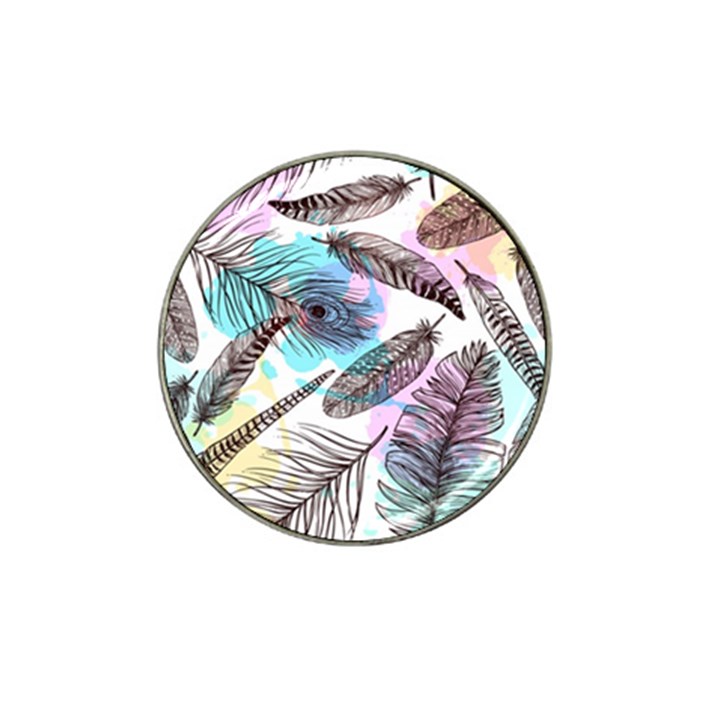 Hand Drawn Feathers Seamless Pattern Hat Clip Ball Marker (4 pack)