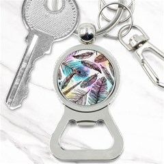 Hand Drawn Feathers Seamless Pattern Bottle Opener Key Chain by Vaneshart