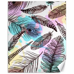 Hand Drawn Feathers Seamless Pattern Canvas 11  X 14  by Vaneshart