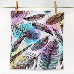 Hand Drawn Feathers Seamless Pattern Face Towel by Vaneshart