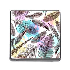 Hand Drawn Feathers Seamless Pattern Memory Card Reader (square 5 Slot) by Vaneshart