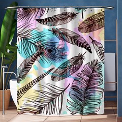 Hand Drawn Feathers Seamless Pattern Shower Curtain 60  X 72  (medium)  by Vaneshart