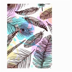 Hand Drawn Feathers Seamless Pattern Small Garden Flag (two Sides) by Vaneshart