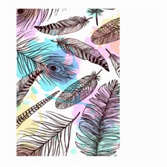 Hand Drawn Feathers Seamless Pattern Large Garden Flag (two Sides) by Vaneshart