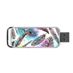 Hand Drawn Feathers Seamless Pattern Portable Usb Flash (one Side) by Vaneshart