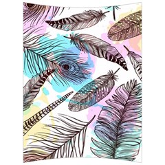 Hand Drawn Feathers Seamless Pattern Back Support Cushion by Vaneshart