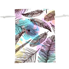 Hand Drawn Feathers Seamless Pattern  Lightweight Drawstring Pouch (xl)