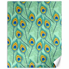 Lovely Peacock Feather Pattern With Flat Design Canvas 11  X 14  by Vaneshart