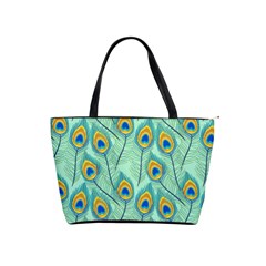 Lovely Peacock Feather Pattern With Flat Design Classic Shoulder Handbag by Vaneshart