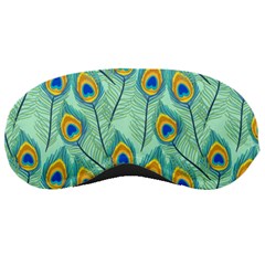 Lovely Peacock Feather Pattern With Flat Design Sleeping Mask by Vaneshart