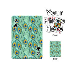 Lovely Peacock Feather Pattern With Flat Design Playing Cards 54 Designs (mini) by Vaneshart