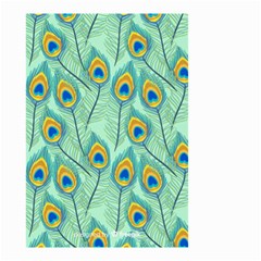 Lovely Peacock Feather Pattern With Flat Design Small Garden Flag (two Sides) by Vaneshart