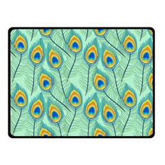 Lovely Peacock Feather Pattern With Flat Design Double Sided Fleece Blanket (small)  by Vaneshart