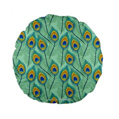 Lovely Peacock Feather Pattern With Flat Design Standard 15  Premium Flano Round Cushions by Vaneshart