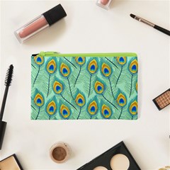 Lovely Peacock Feather Pattern With Flat Design Cosmetic Bag (xs) by Vaneshart