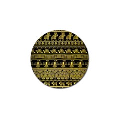 Tribal Gold Seamless Pattern With Mexican Texture Golf Ball Marker by Vaneshart