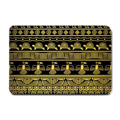 Tribal Gold Seamless Pattern With Mexican Texture Small Doormat  by Vaneshart