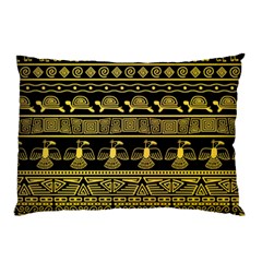 Tribal Gold Seamless Pattern With Mexican Texture Pillow Case by Vaneshart