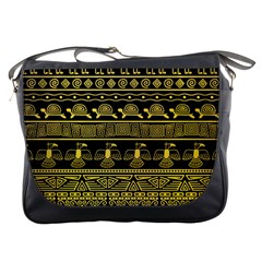 Tribal Gold Seamless Pattern With Mexican Texture Messenger Bag by Vaneshart