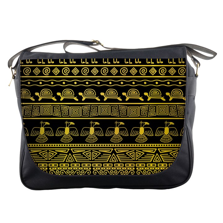 Tribal Gold Seamless Pattern With Mexican Texture Messenger Bag