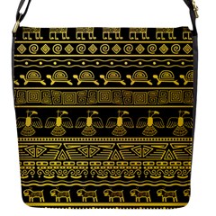 Tribal Gold Seamless Pattern With Mexican Texture Flap Closure Messenger Bag (s) by Vaneshart